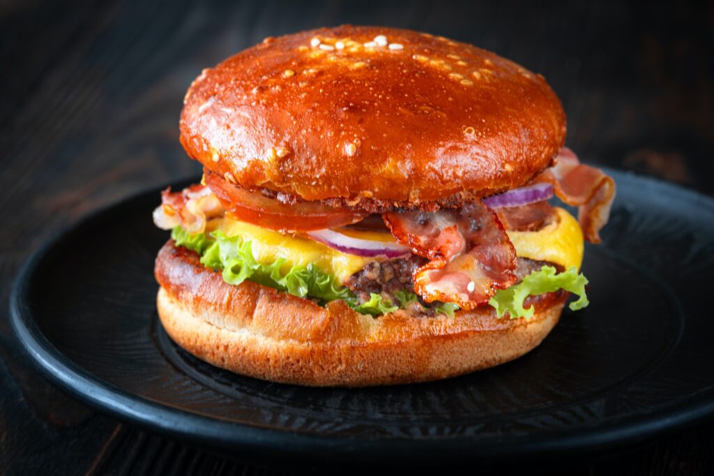 Hamburger with bacon